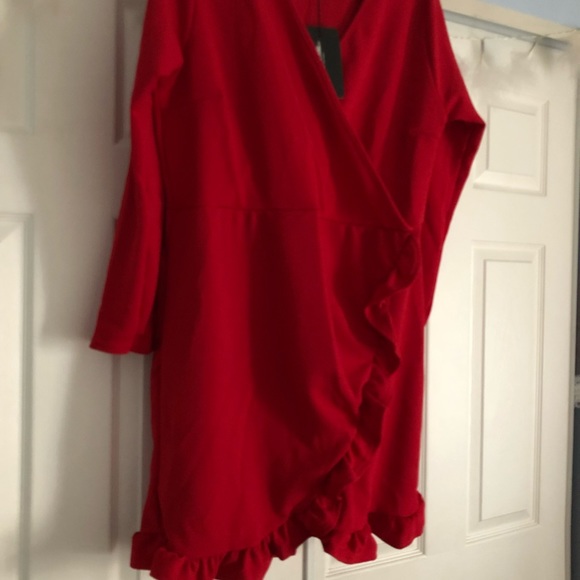 PLT Red Ruffle Dress - Picture 4 of 6